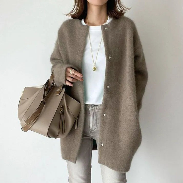 Amelie | Elegant hvit Strickjacke 