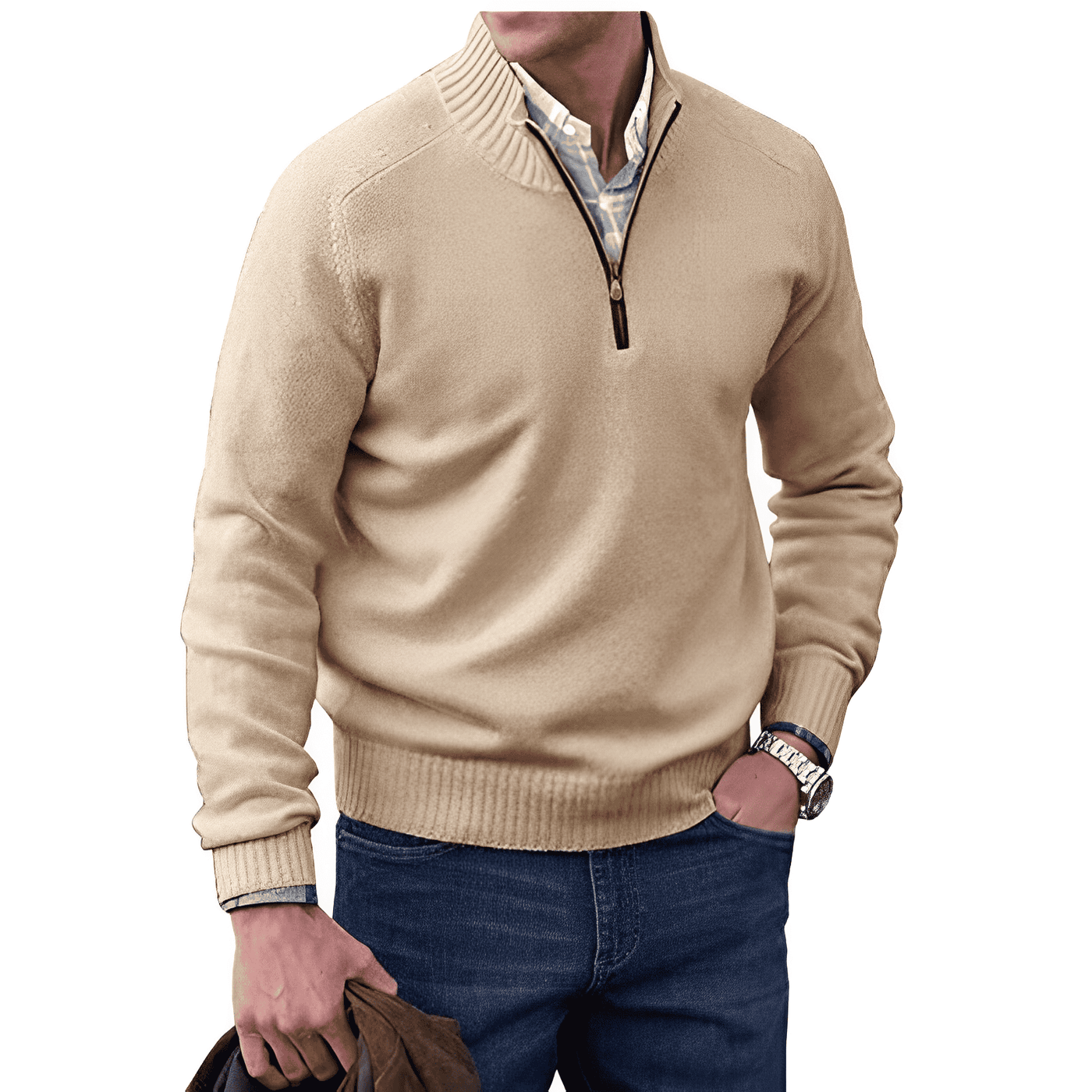 Nicolas™ | Elegant genser med reiselås