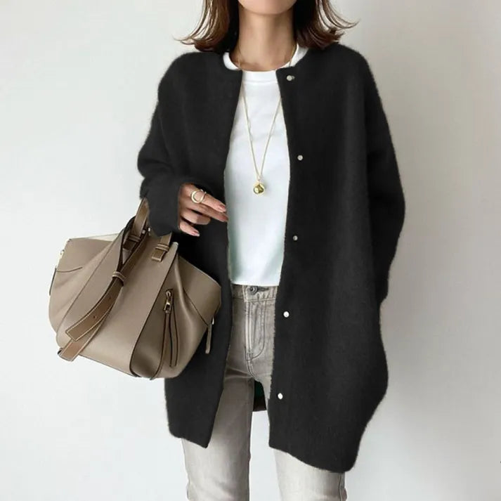 Amelie | Elegant hvit Strickjacke 