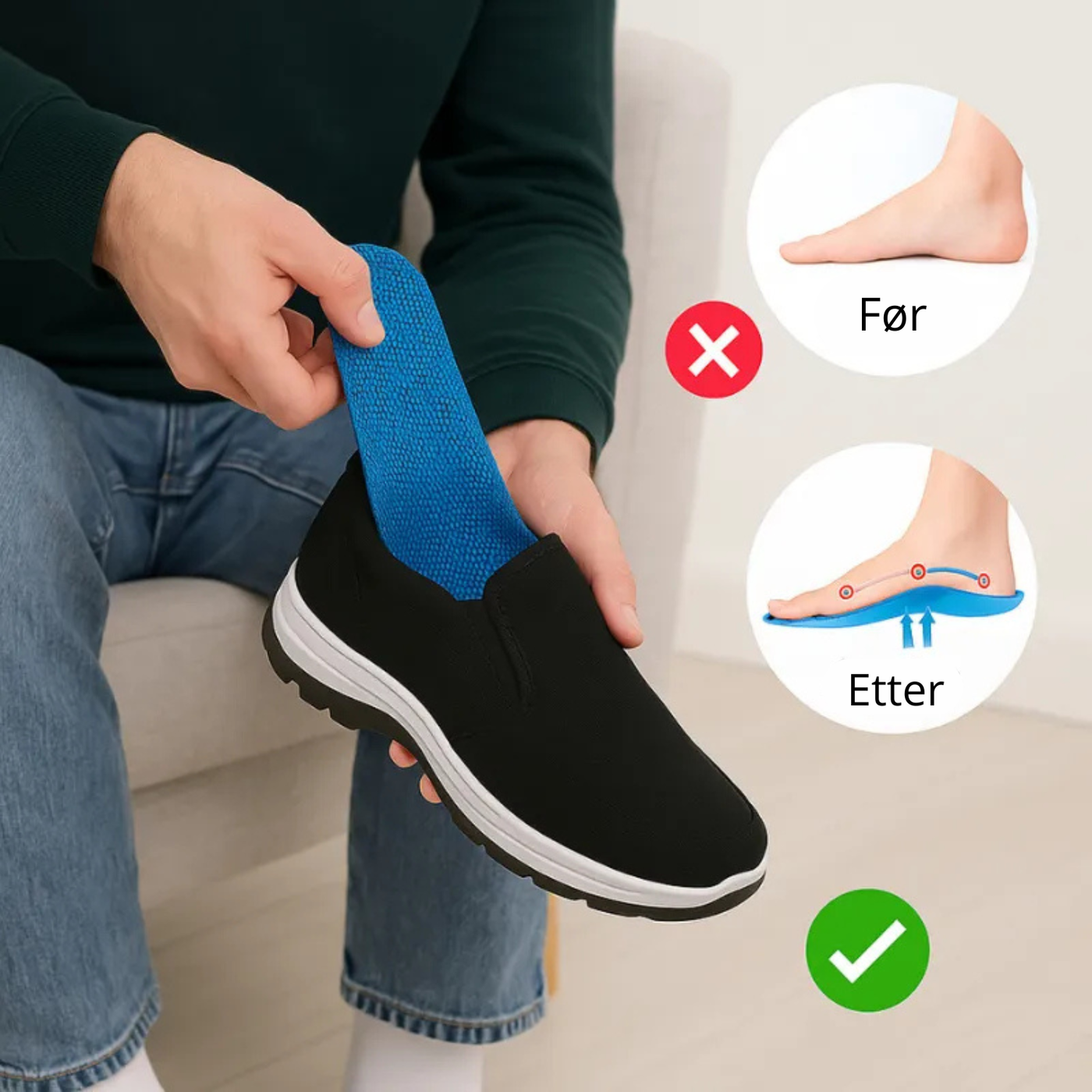 Par med ergonomiske såler