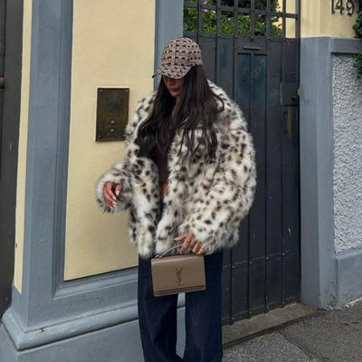 Sanne | Leopardmantel fra Kunstpelz 