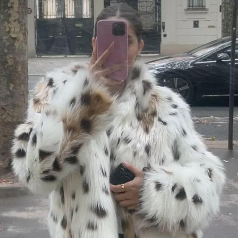 Sanne | Leopardmantel fra Kunstpelz 