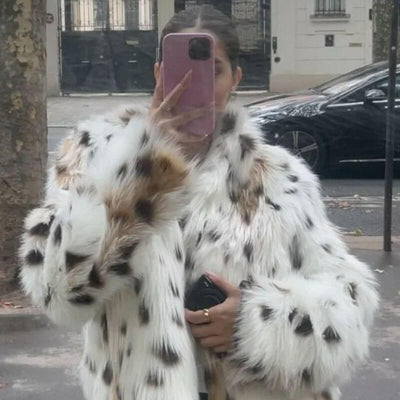 Sanne | Leopardmantel fra Kunstpelz 