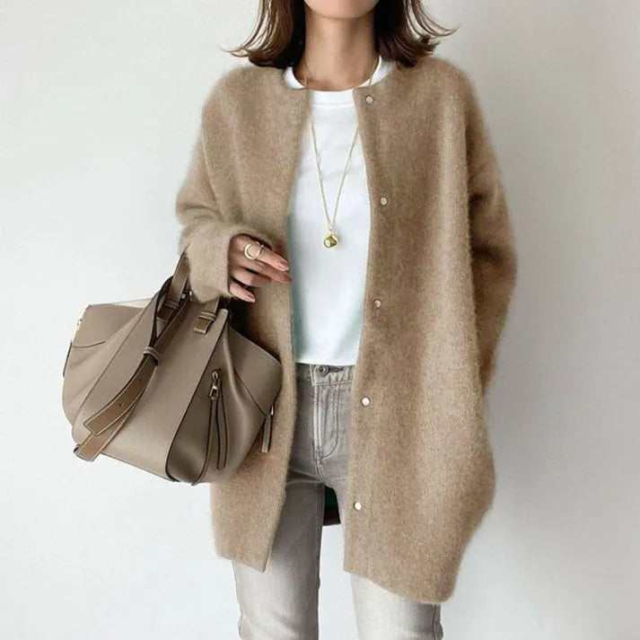 Amelie | Elegant hvit Strickjacke 